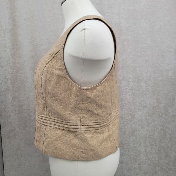Lane Bryant Y2K Corset Style Elegant Tan Beige Sleeveless Top Jacquard Tapestry - Picture 4 of 9